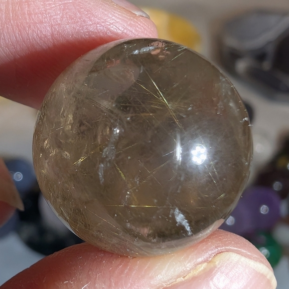 Golden Rutilated Quartz Mini Sphere - Picture 5 of 8